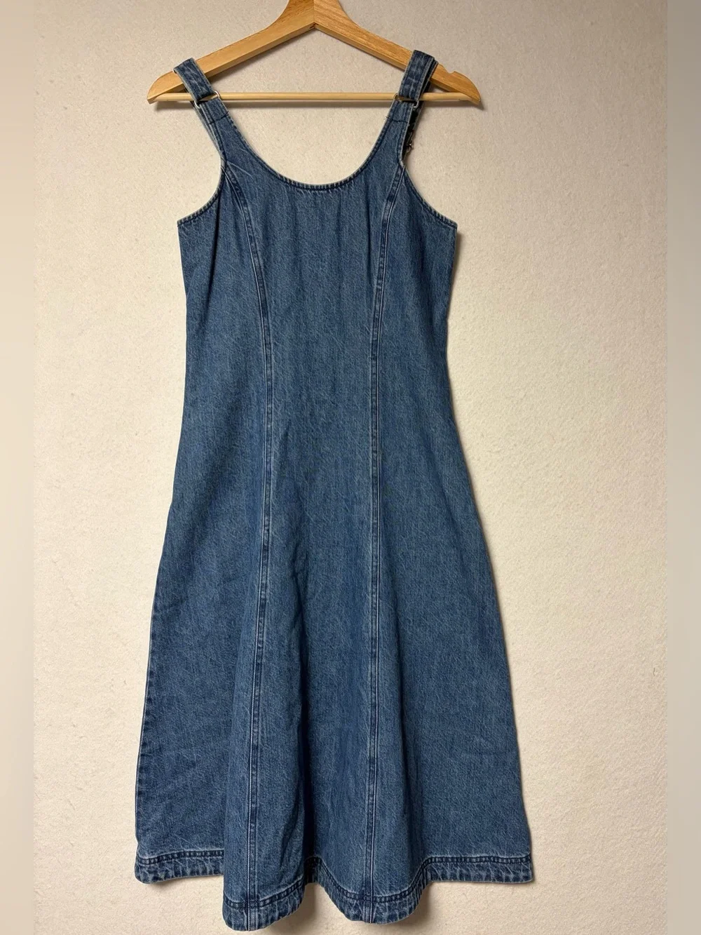 Madewell Denim Midi Dress XXS Adjustable Straps Fit & Flare NWT Fair Trade